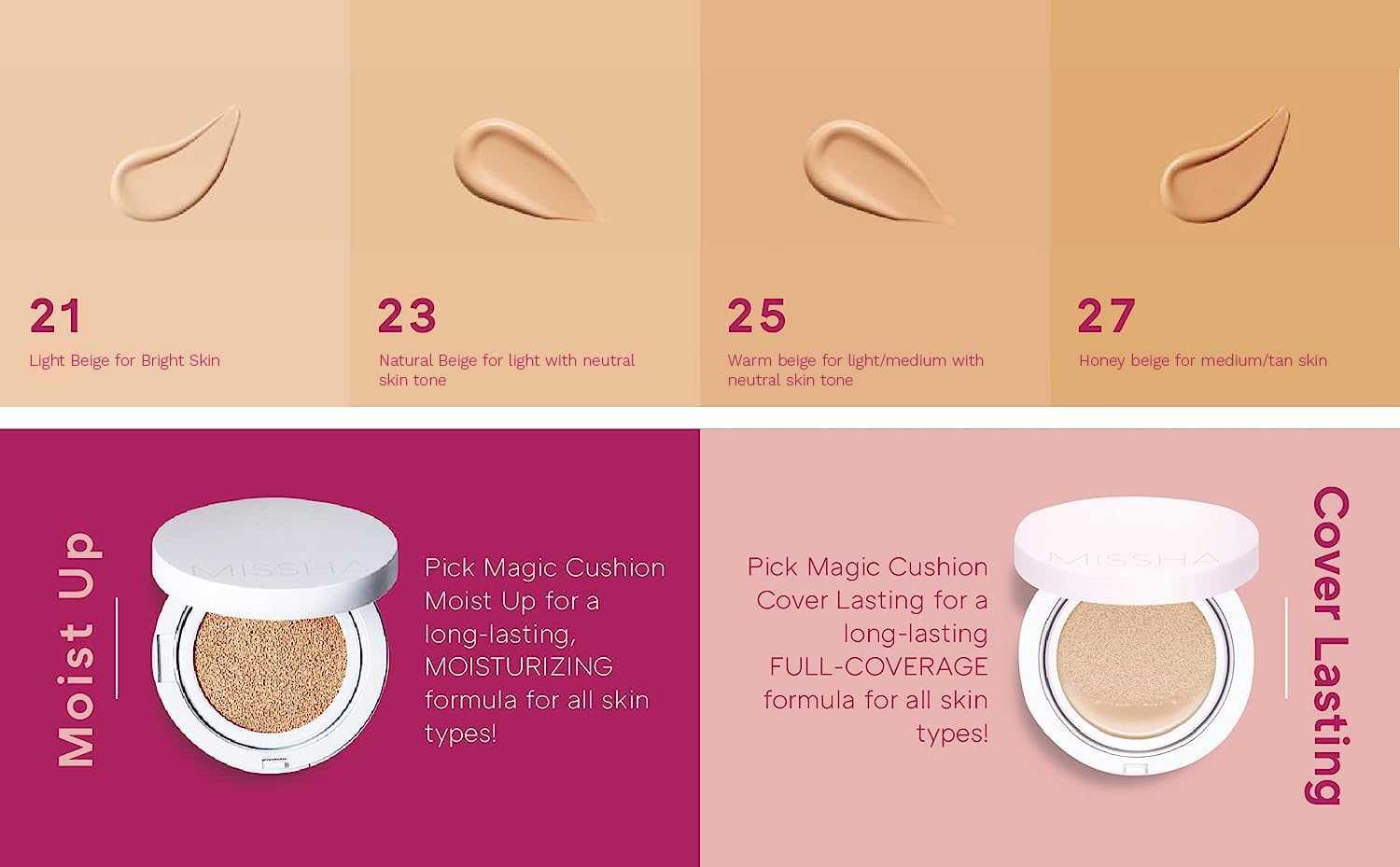 MISSHA – MAGIC CUSHION COVER LASTING SPF50+ PA+++ 15G #21 - Image 2